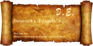 Dvorszki Elemér névjegykártya