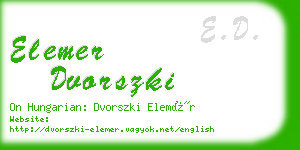 elemer dvorszki business card